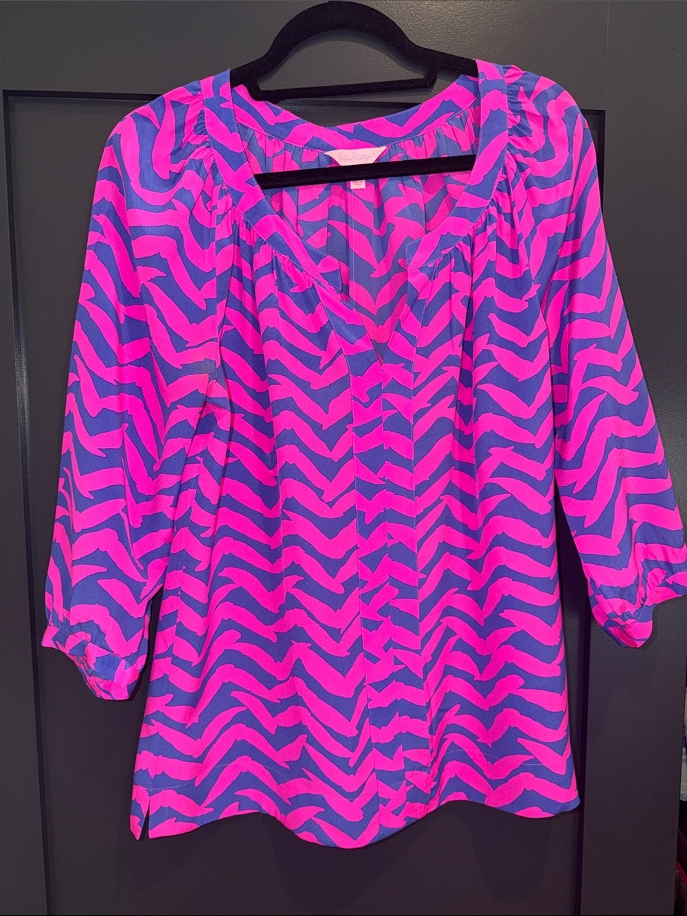 Lilly Pulitzer Pink & Purple Chevron-Print V-Neck Tunic